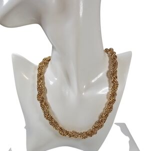 Gold-Tone Twisted Rope Collar Necklace